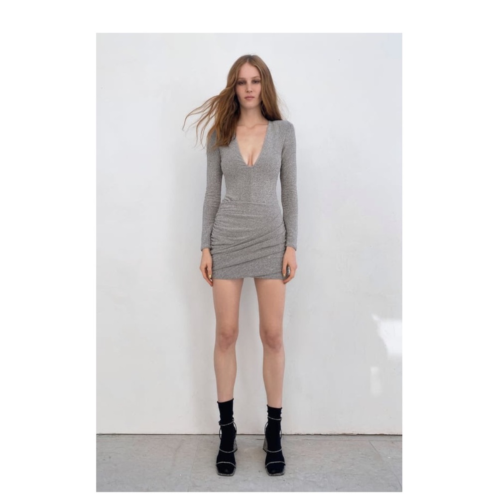 Zara bodysuit (shoulder pad metallic thread bodysuit) size Small